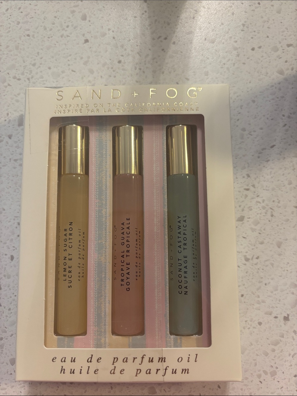Inspire Sand + Fog Eau de Parfum Oil Trio — Yellow, Pink, Green